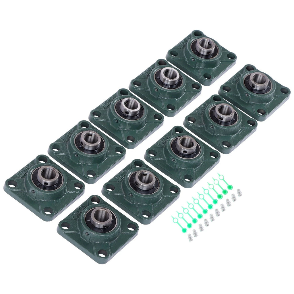 Set of 10 Pillow Block Flange Bearings for UCP204 (3/4" Bore)