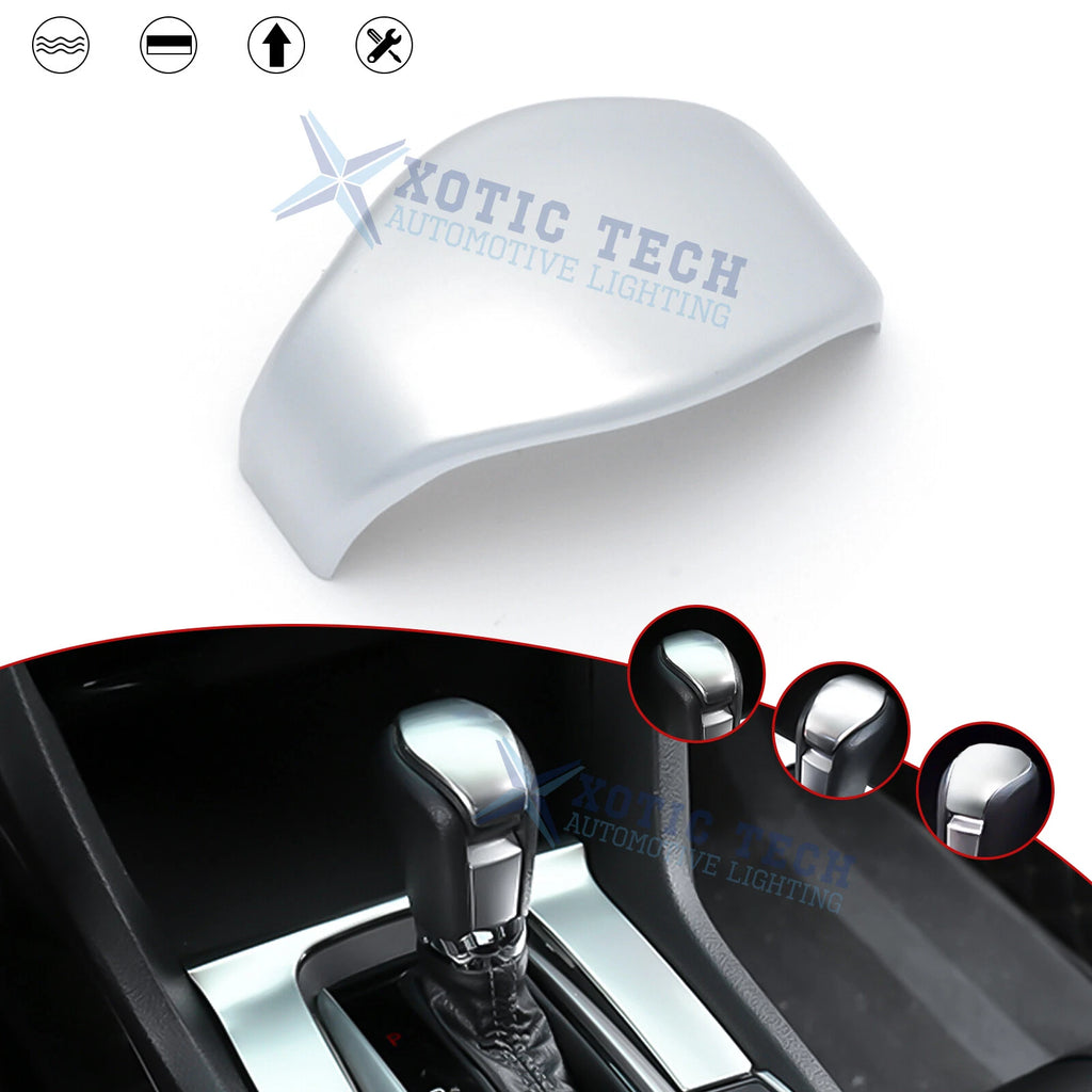 Matte Silver Chrome Gear Shift Knob Cap Cover for Honda Civic 2016-2021