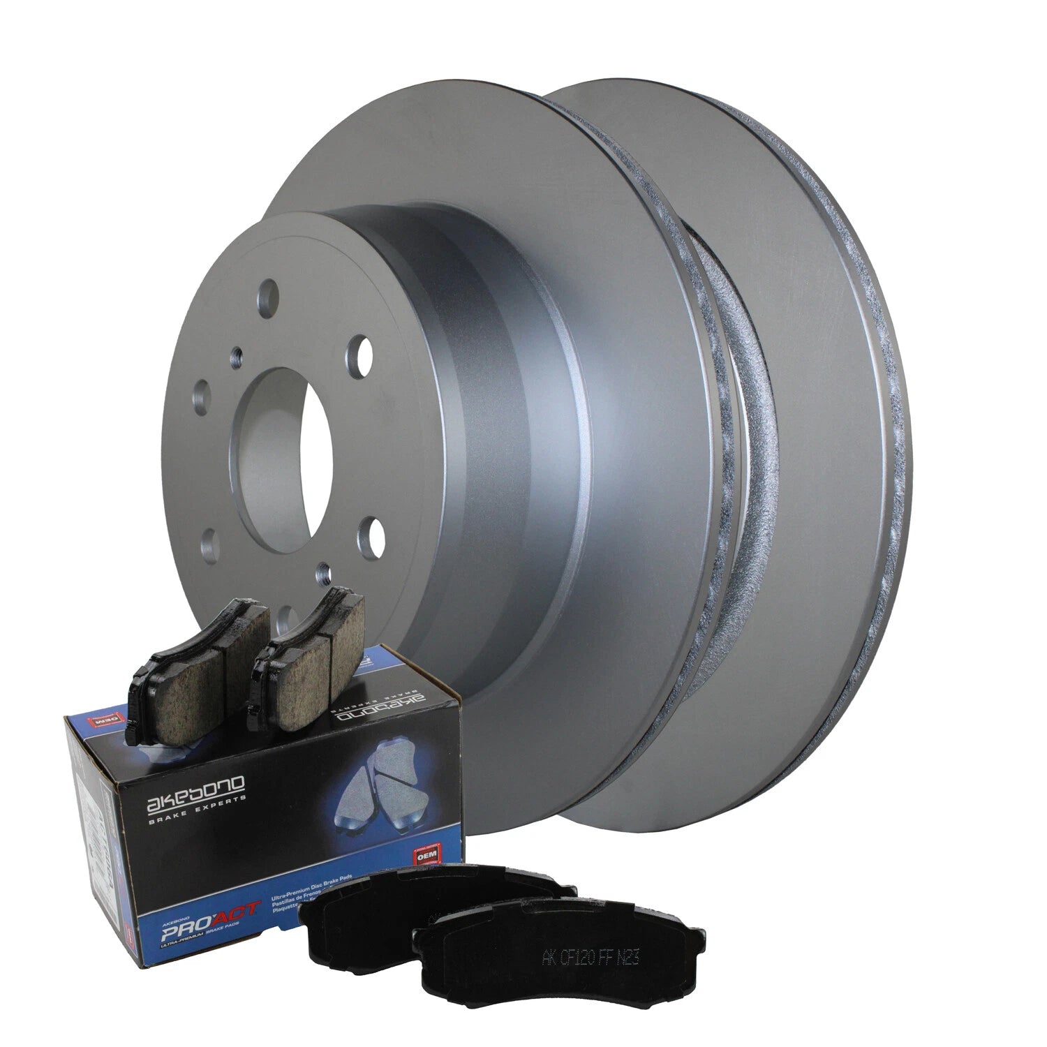 Rear Brake Kit 345mm Disc Akebono ProACT Ceramic Pads for Cadillac Chevrolet GMC