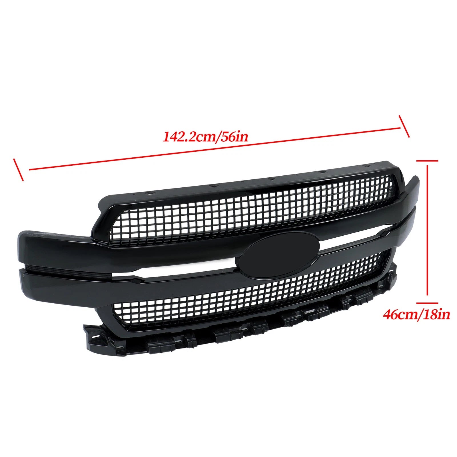 Grill for Ford F-150 (2018-2020) Gloss Black Front Bumper Center