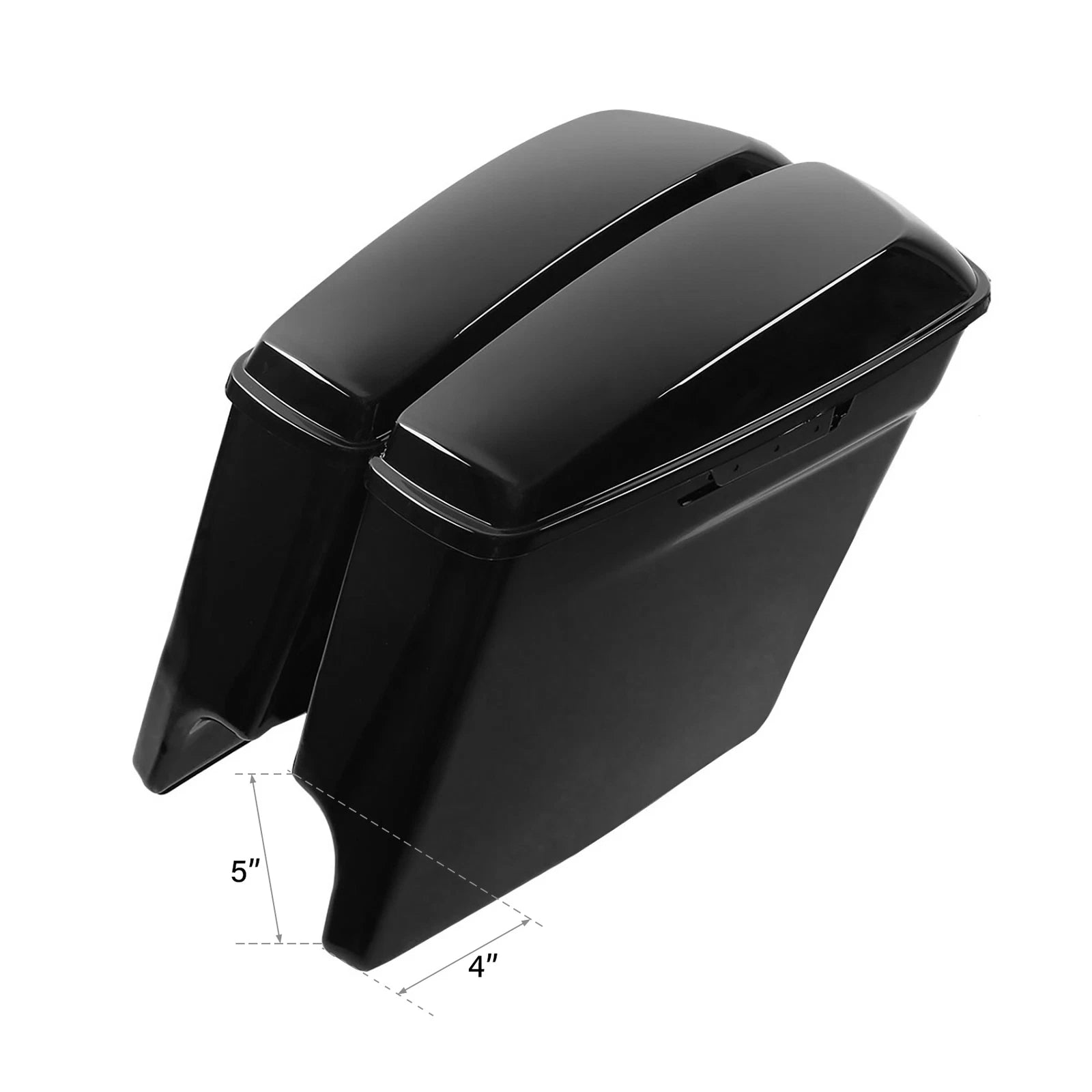 Black Stretched Saddlebags & Conversion Brackets for Harley Softail (1984–2017)
