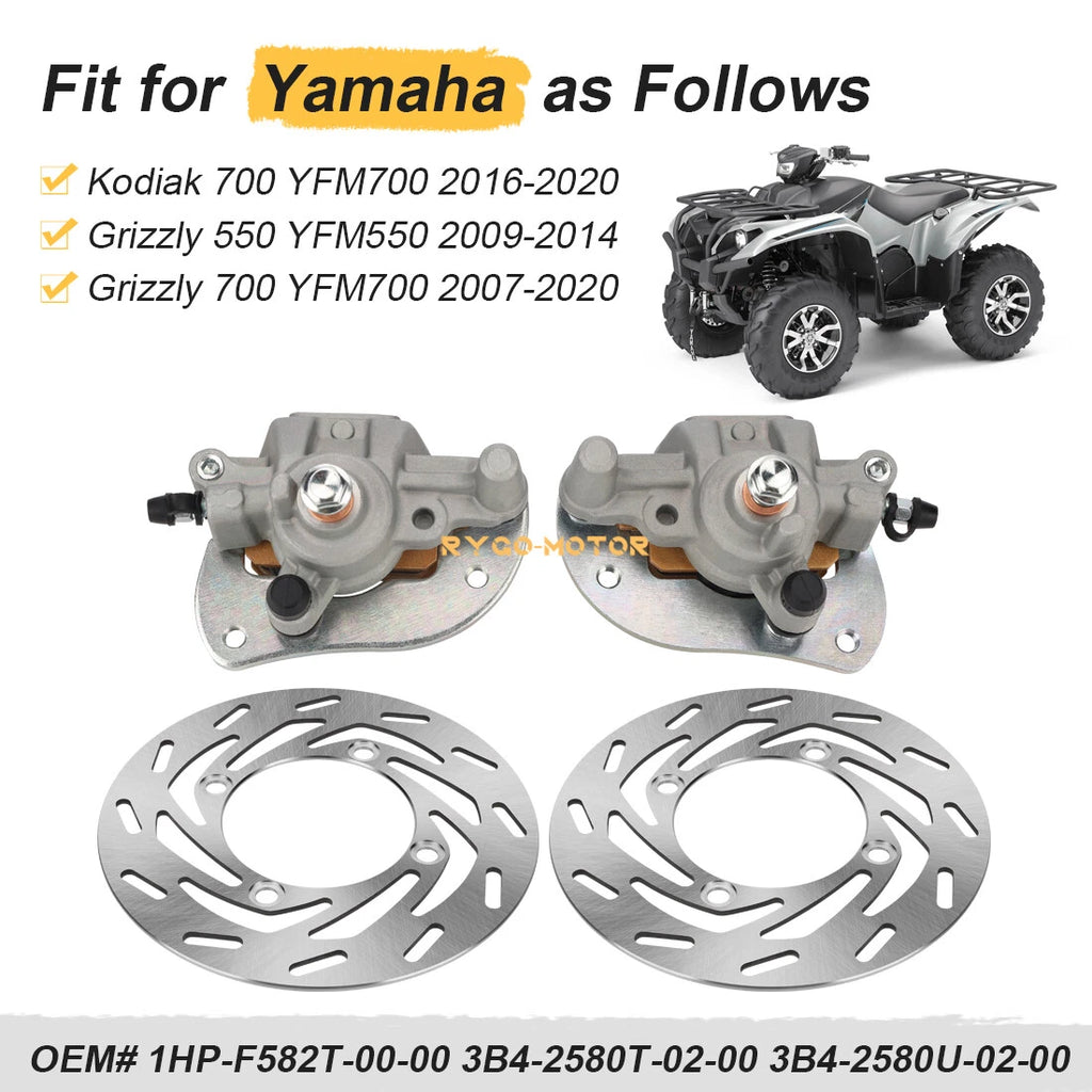 Front Brake Calipers & Disc Rotors for Yamaha Kodiak 700 YFM700 (2016–2020)