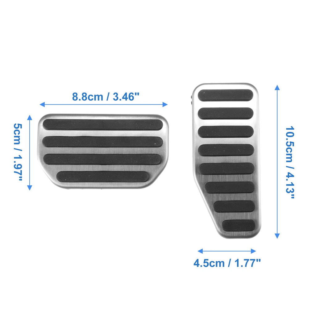2X Gas Brake Pedal Covers for Suzuki Jimny JB64W (2018–2022) Silver Tone