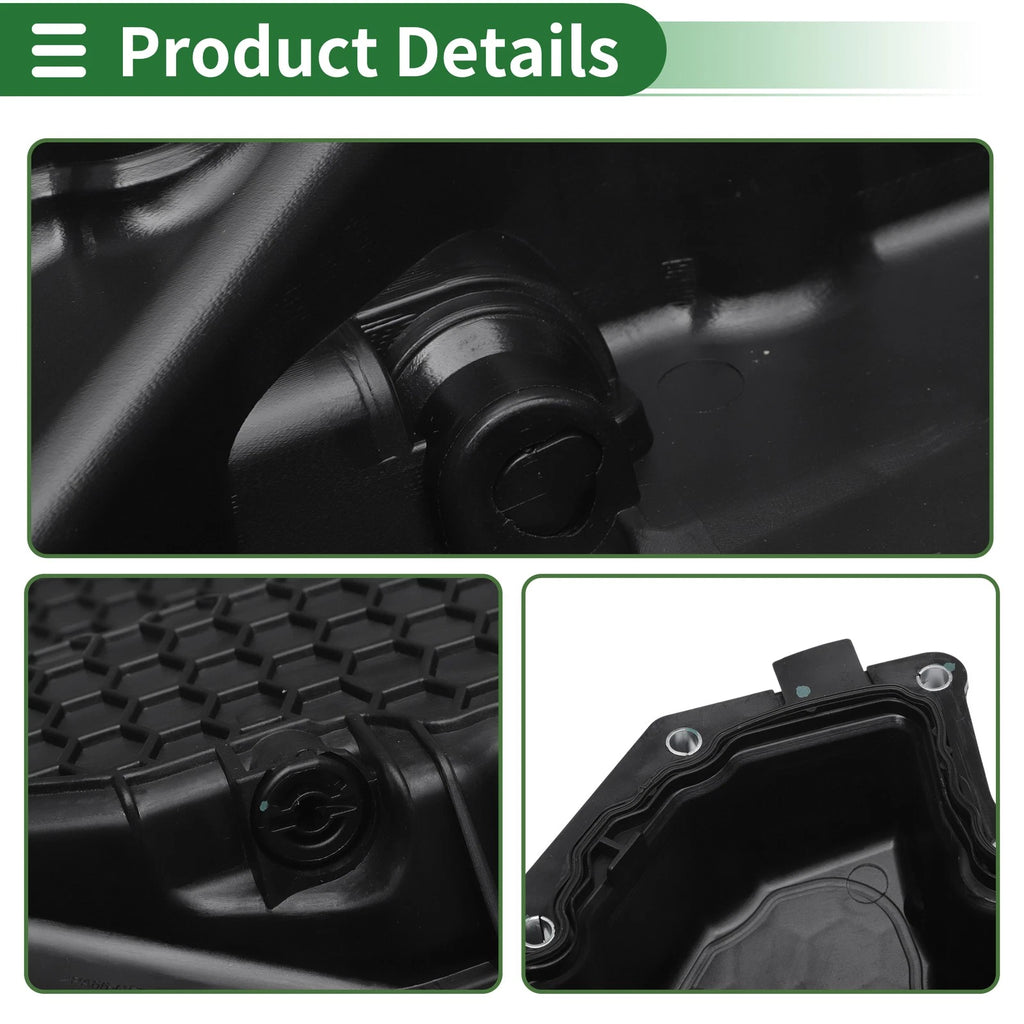 1 Pc Engine Oil Pan No.06K103600R for Audi A1 (2015–2018) Plastic Black