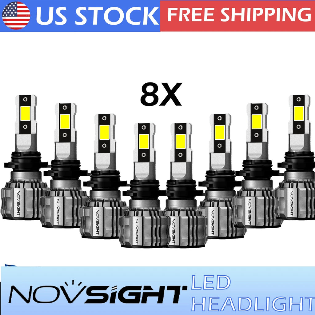 8X 9005 + H11 LED Headlight Combo for Universal Fit