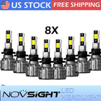 8X 9005 + H11 LED Headlight Combo for Universal Fit