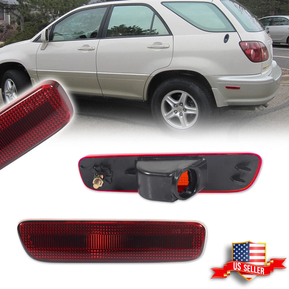 2X Red Lens Rear Bumper Side Marker Lights for Lexus RX300 (1999–2003)