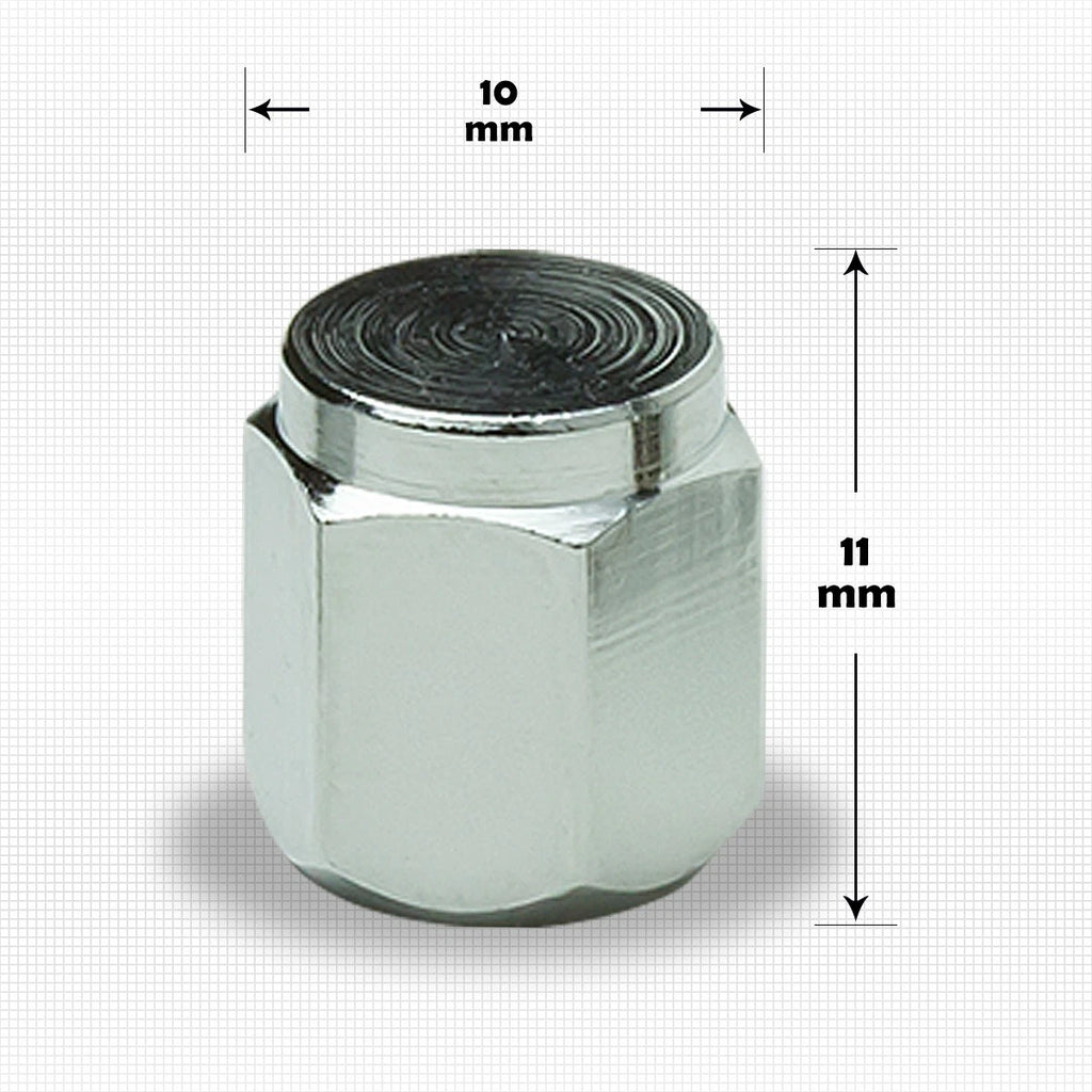 Set of 4 Silver Aluminum Tire Stem Caps for Universal Vehicles