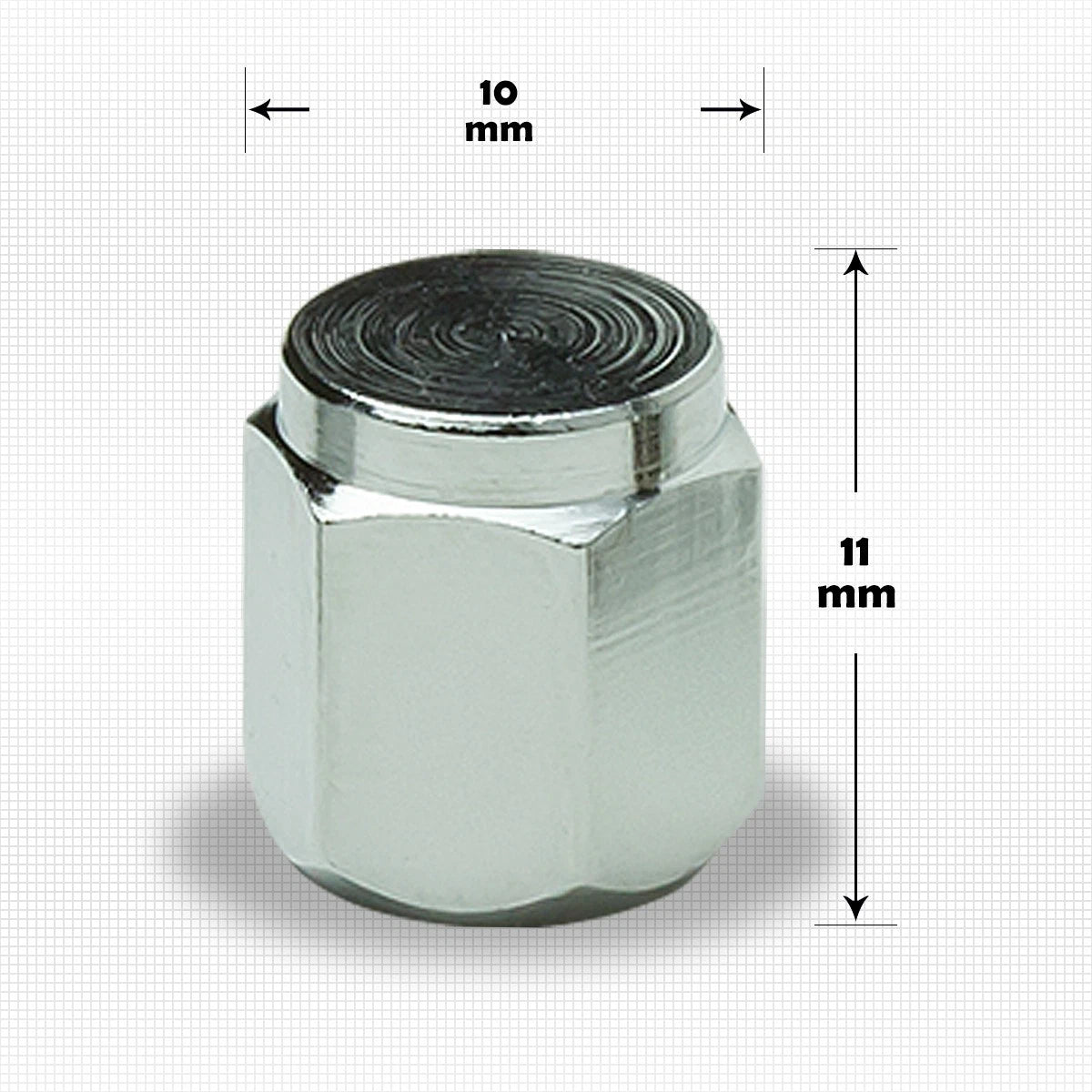 Set of 4 Silver Aluminum Tire Stem Caps for Universal Vehicles