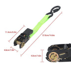 Set of 4 Ratchet Straps for Secure Tie-Downs (2200 lbs, 1 in x 15 ft)