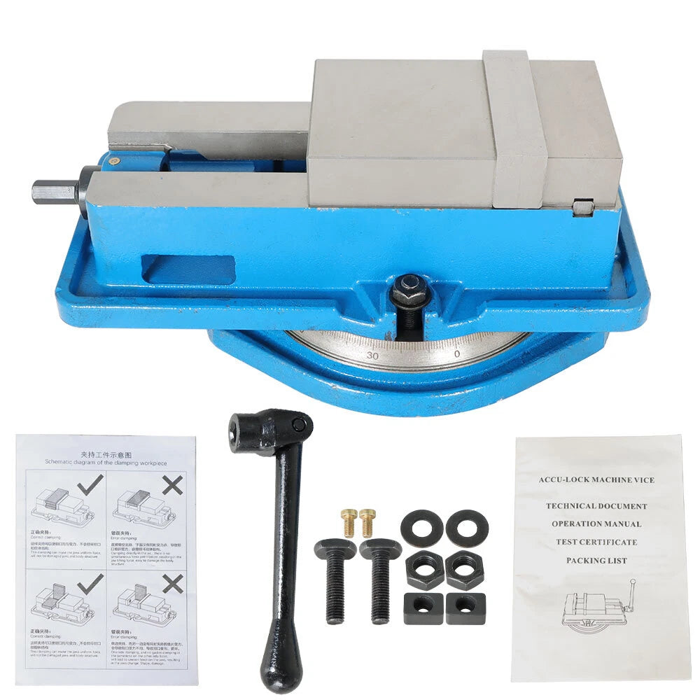 4-Inch Lockdown CNC Milling Machine Vise with Base