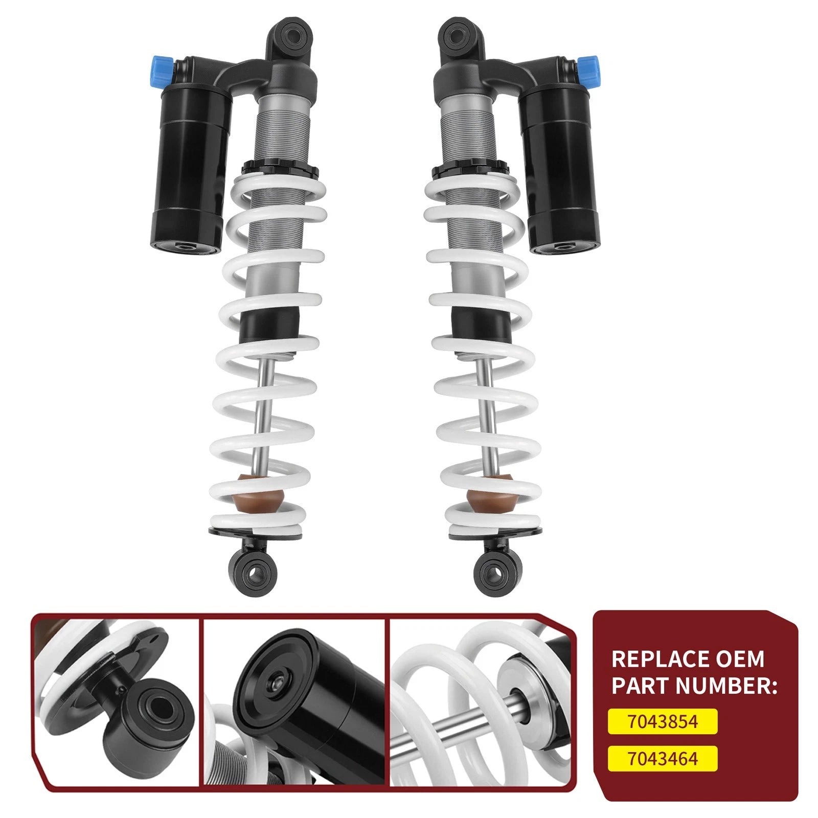 Front Shock Absorbers L&R for Polaris Sportsman XP 550 850 1000 (2009–2021) 7043854 7043464