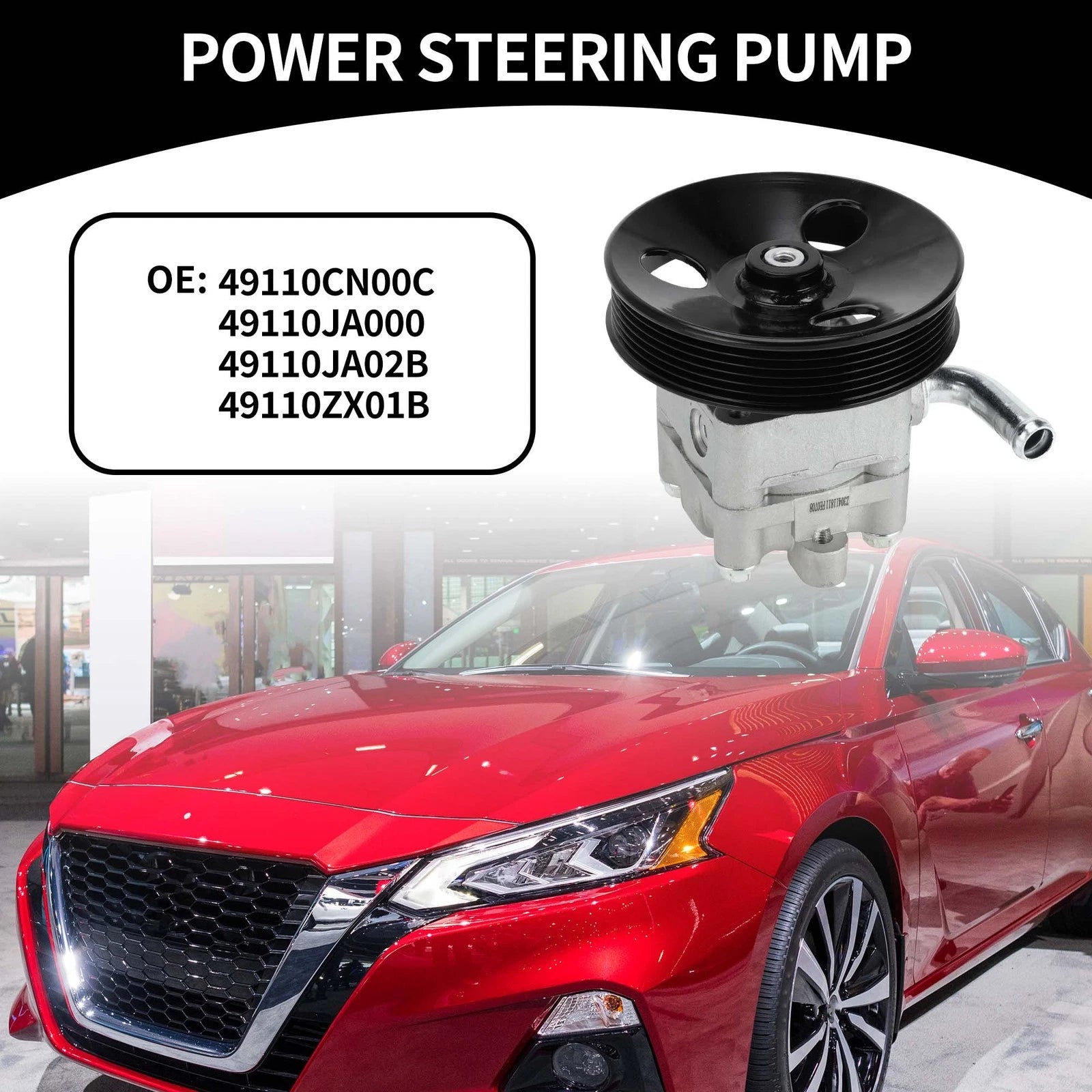 Power Steering Pump with Pulley No. 49110JA000 for Nissan Altima (2007–2013)