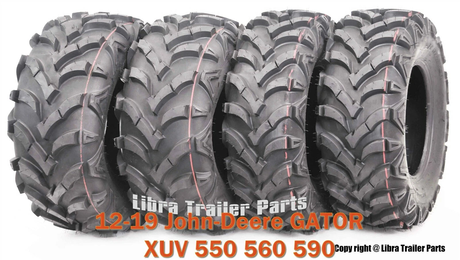 Set of 2 ATV Solid Mud Tires 25X8X12 25X10X12 for John Deere Gator XUV 550 560 590 (2012–2019)