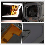 Sequential Square LED DRL Projector Headlights for Ford F150 (2018–2020)