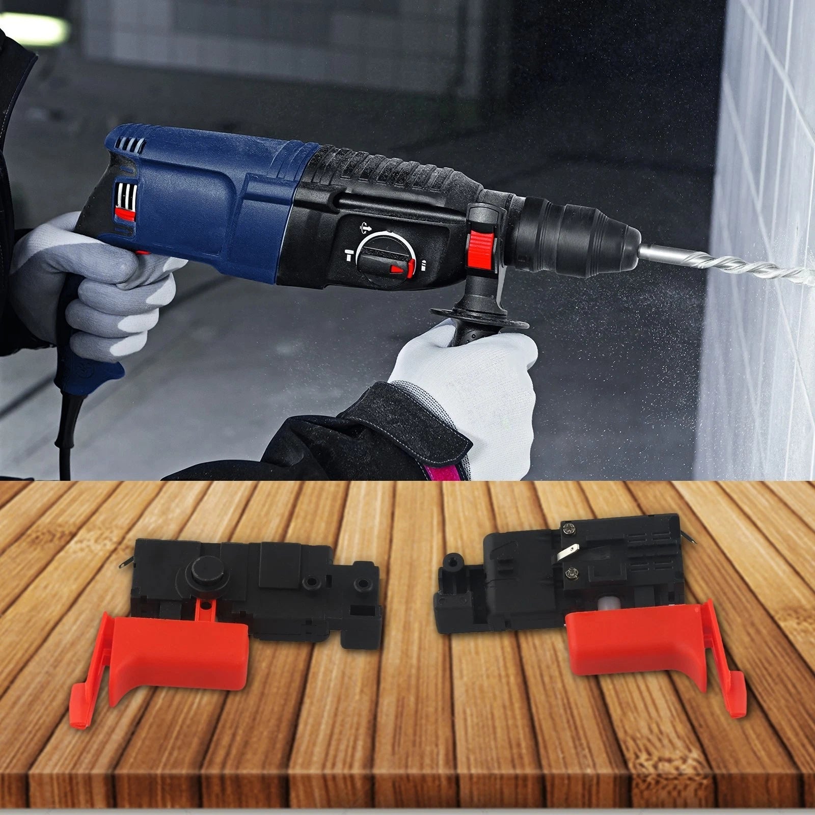 2X Rotary Hammer Switch for GBH2 26DE GBH2 26DFR GBH2 26E (AC220V)