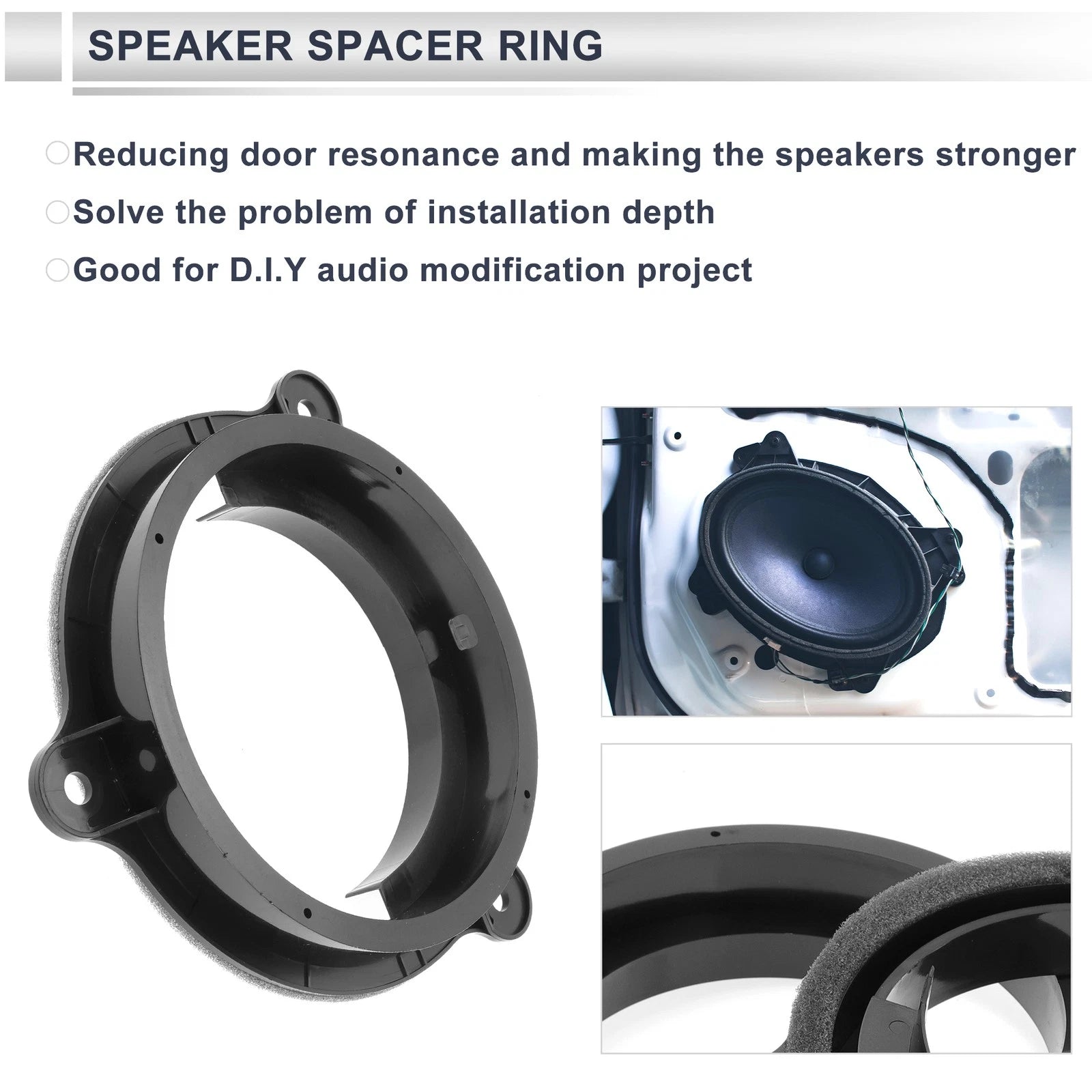 Set of 2 Speaker Spacer Rings for Nissan 6.5" Tweeter 