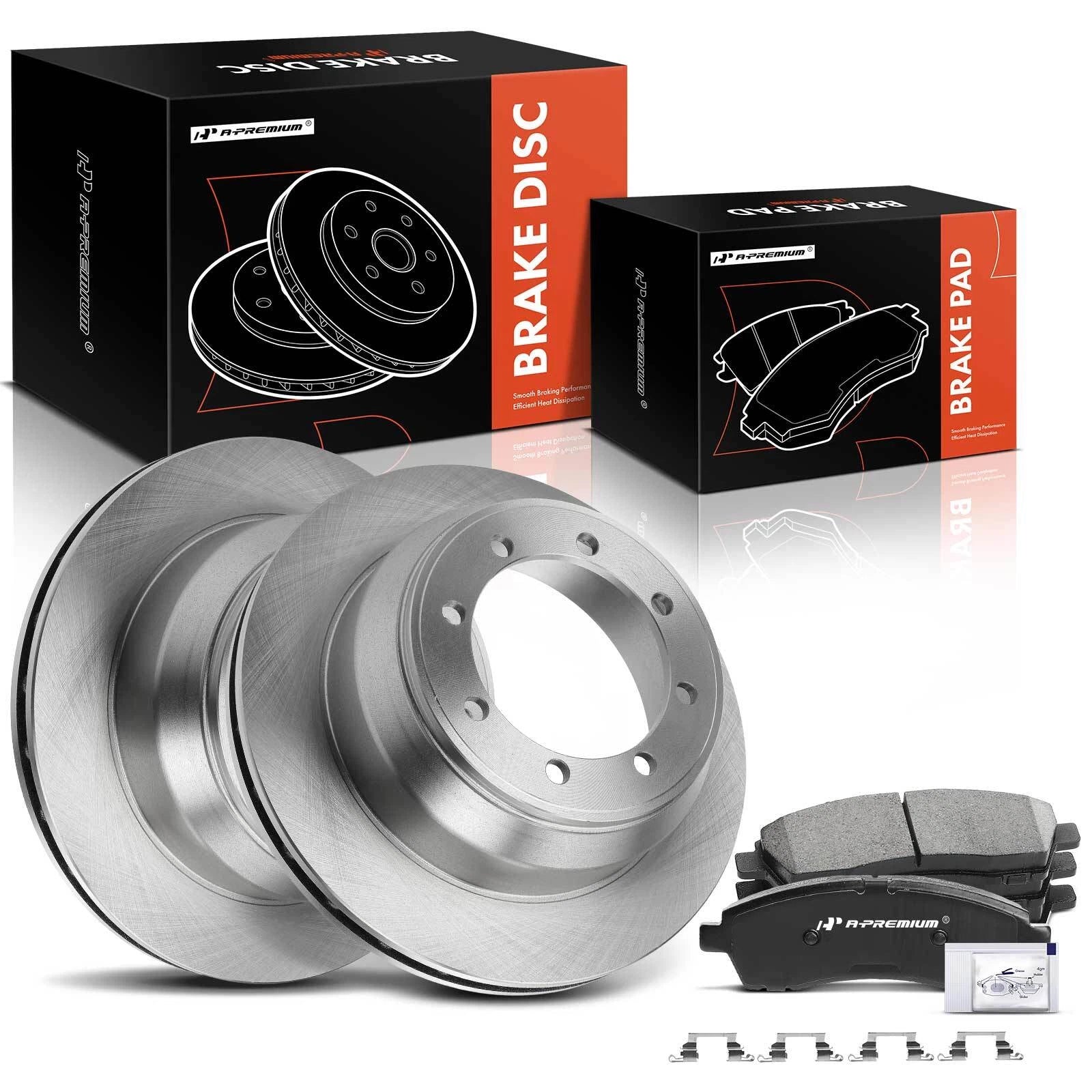 Set of 2 Rear Disc Brake Rotors & Ceramic Pads for Ford F-350 Super Duty (1999–2004)