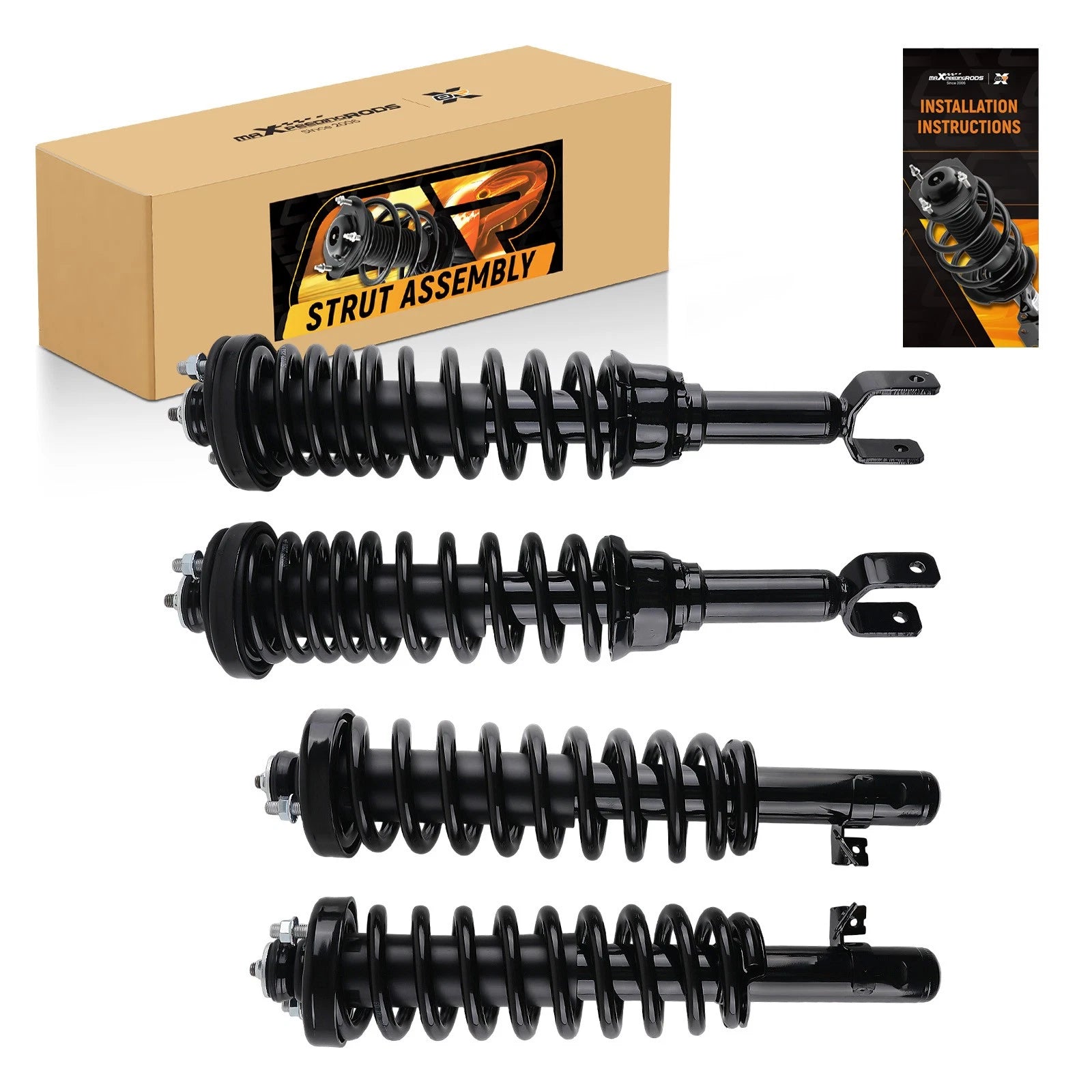 4PCS Complete Shocks Struts Coil Spring Assembly for Honda Civic (1992–1995)