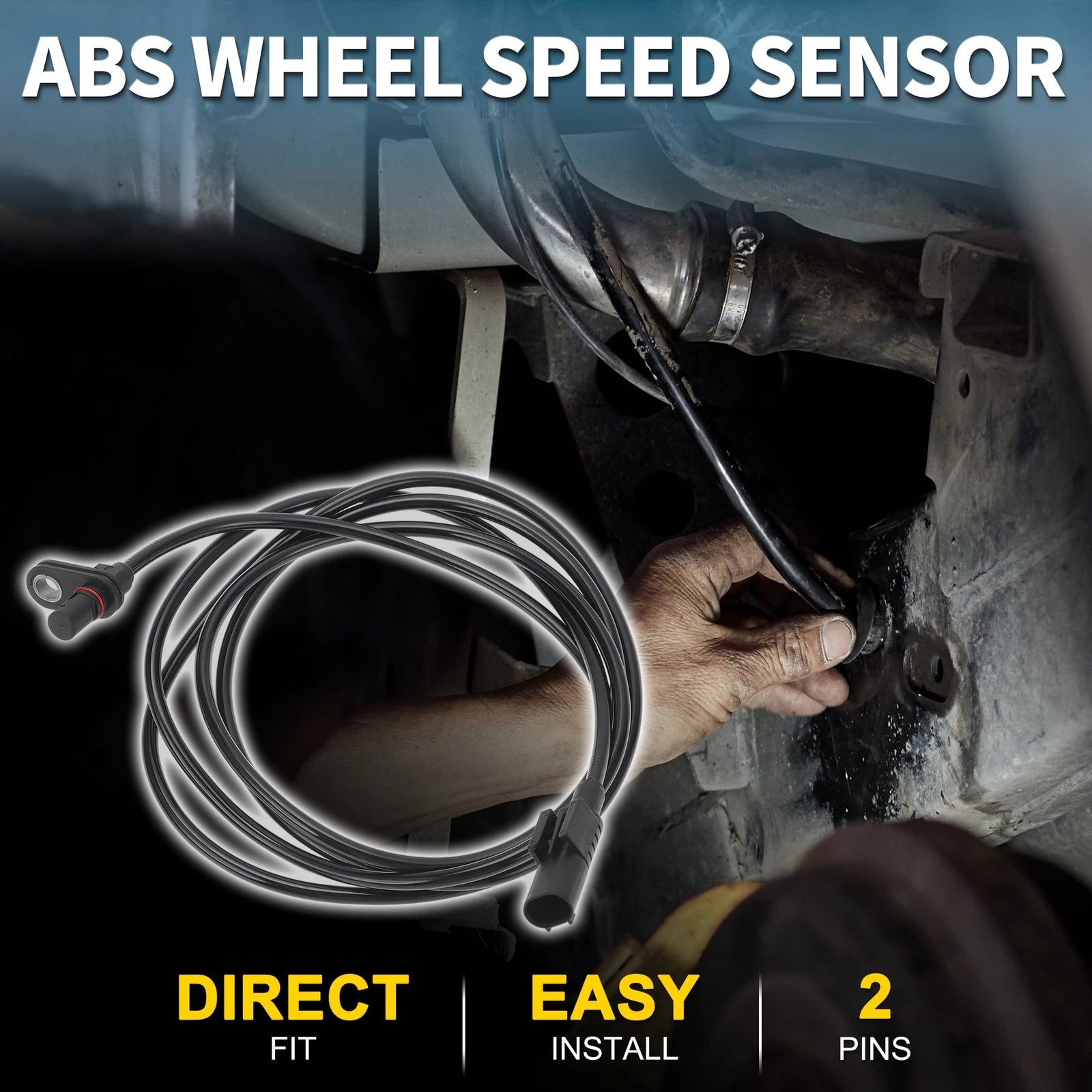 2X Rear ABS Wheel Speed Sensor for Mercedes-Benz Sprinter 2500 (2007–2018) No.A9065400117