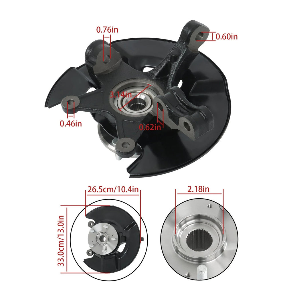 Front Steering Knuckle & Wheel Hub Bearing for Honda Pilot (2005-2008)