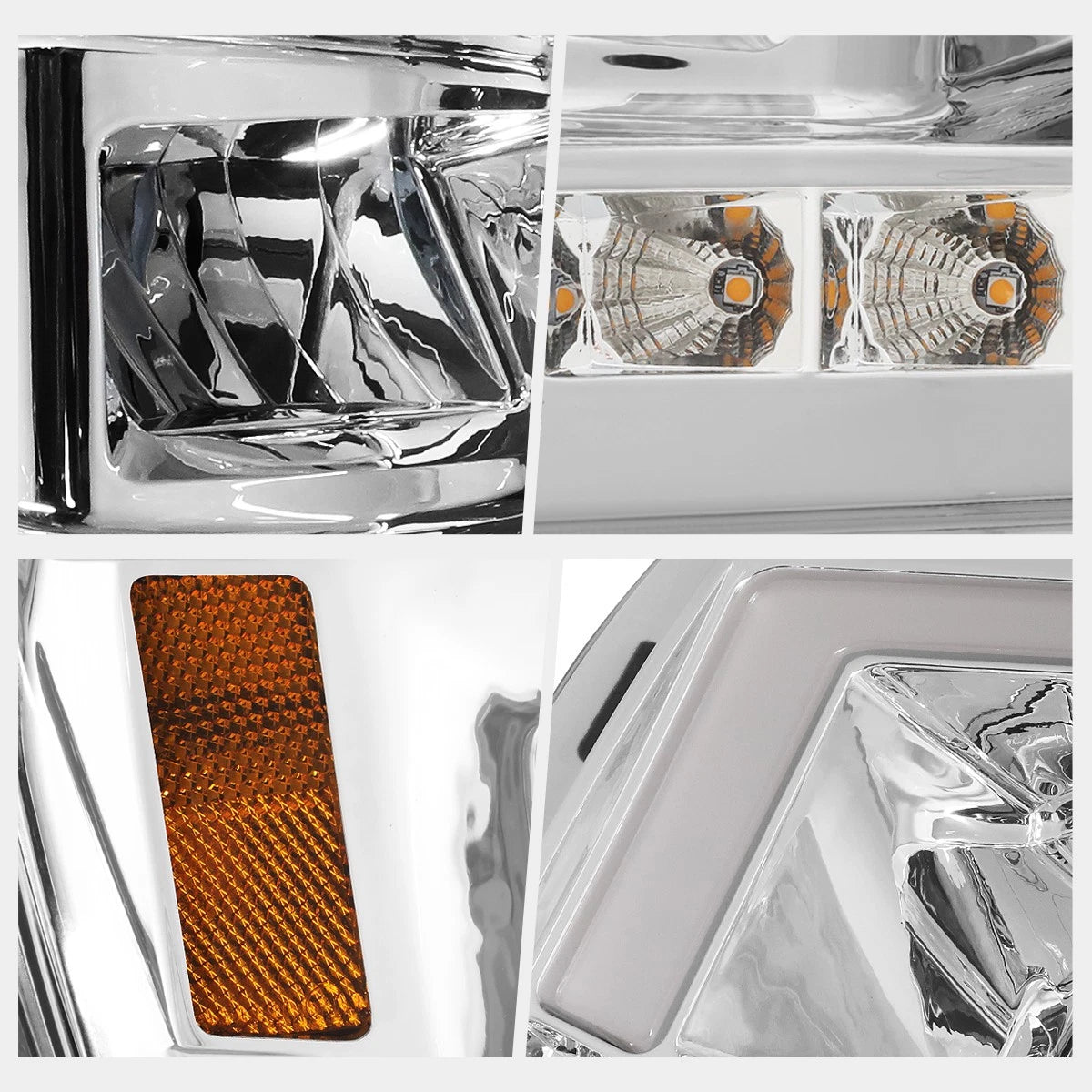 LED DRL + Sequential Turn Signal Headlights for Chevy Camaro (2014–2015) Chrome Housing