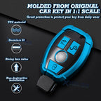 Blue TPU Remote Key Fob Cover Shell for Mercedes B C E G SLK (2011-2016)