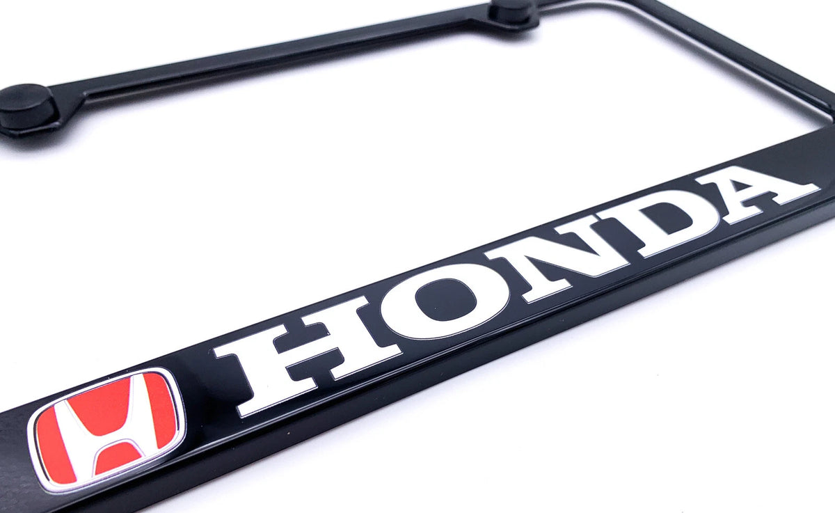 License Plate Frame Black Plastic with Red Honda Logo for Honda (2013–2025)