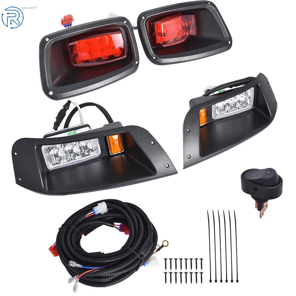 LED Headlight & Tail Light Kit for EZGO TXT Golf Cart (1996–2013)