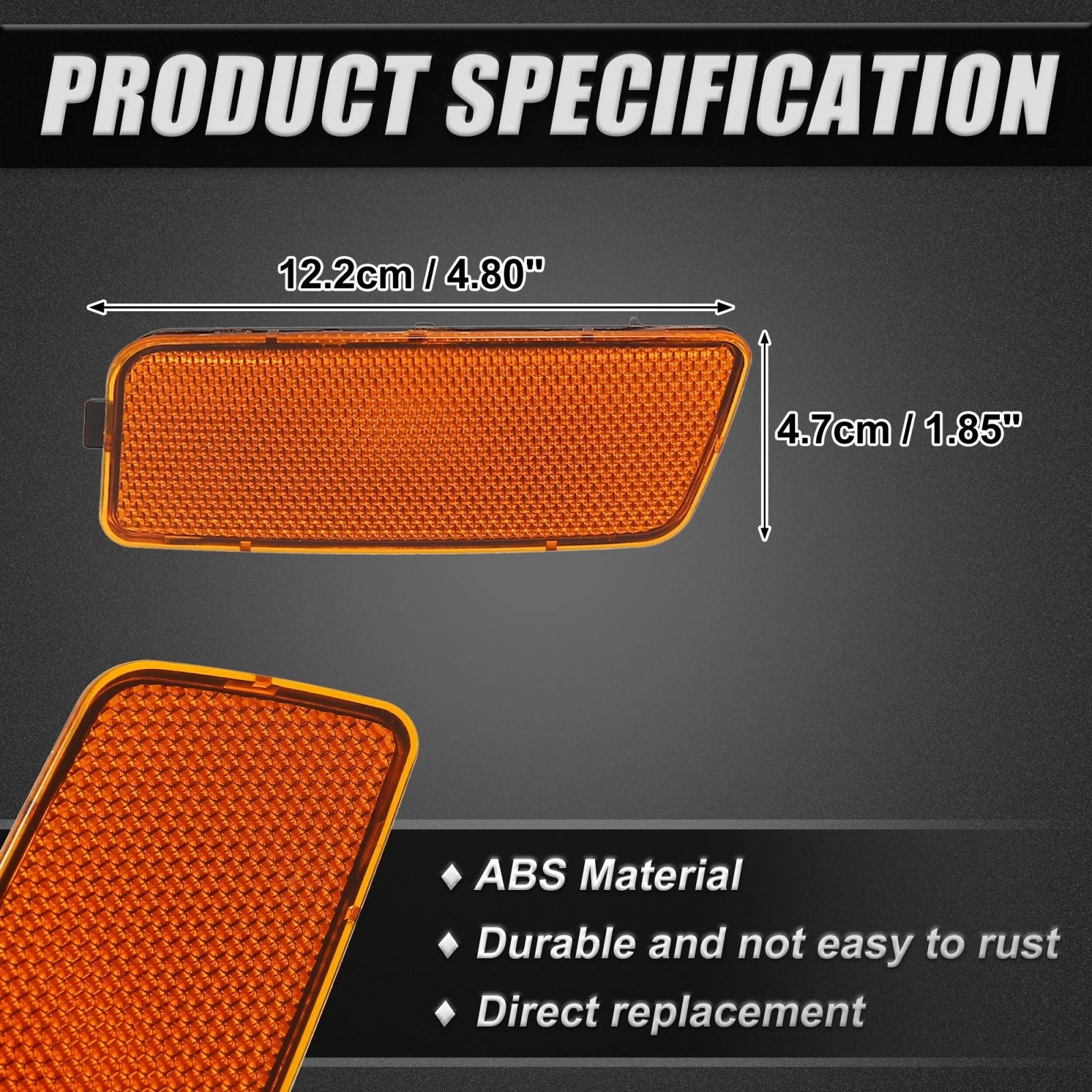 Pair of Amber Lens Front Bumper Side Markers for Volkswagen GTI (2010–2014)