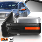 Left Side View Mirror with LED Signal Lamp Chrome for Ford F150 (2004–2014)