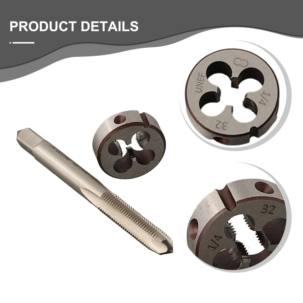 1/4-32 UNEF Tap and Die Set for Automotive Applications (HSS, Right Hand)