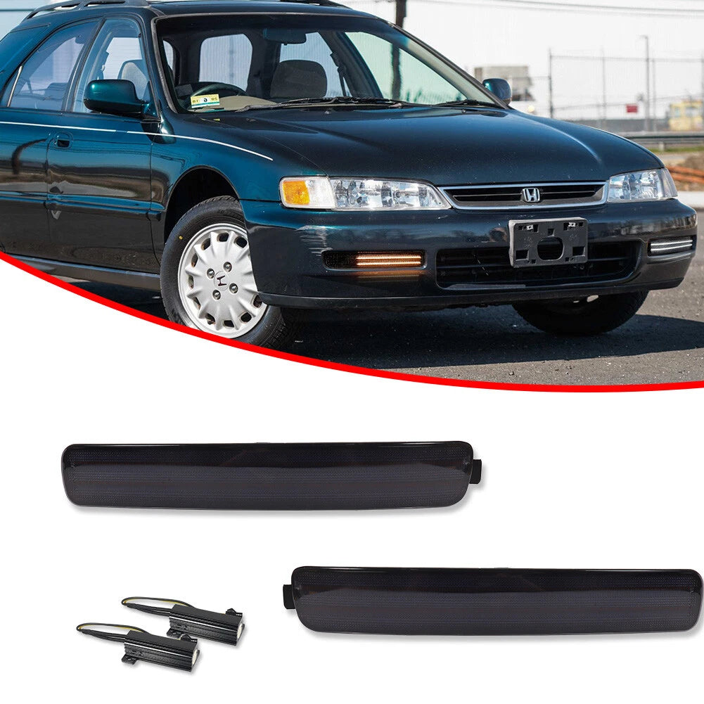 Smoked LED Front Bumper Signal Lights for Honda Accord (1996–1997)