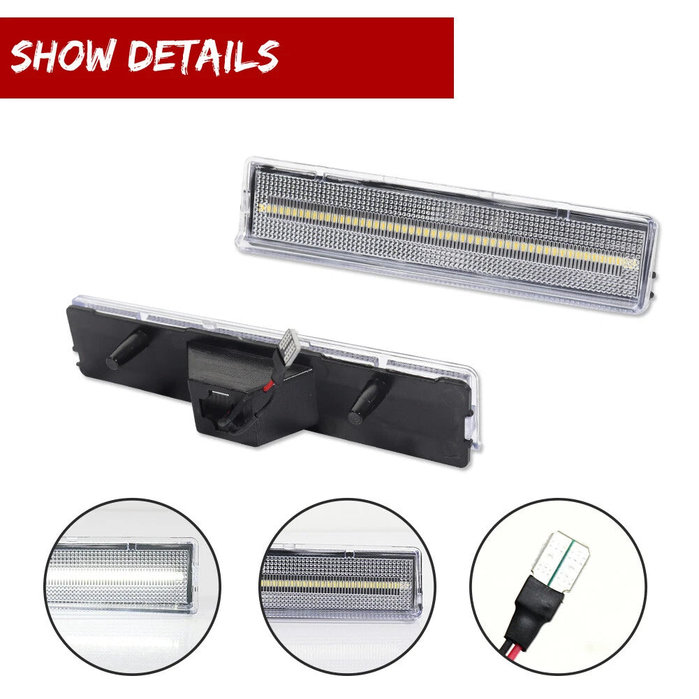 2X White LED Side Marker Light for Ford Bronco F150 F250 F350 (1980–1986)