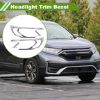 Pair Headlight Trim Bezel for Honda CR-V (2012–2014) Silver Tone