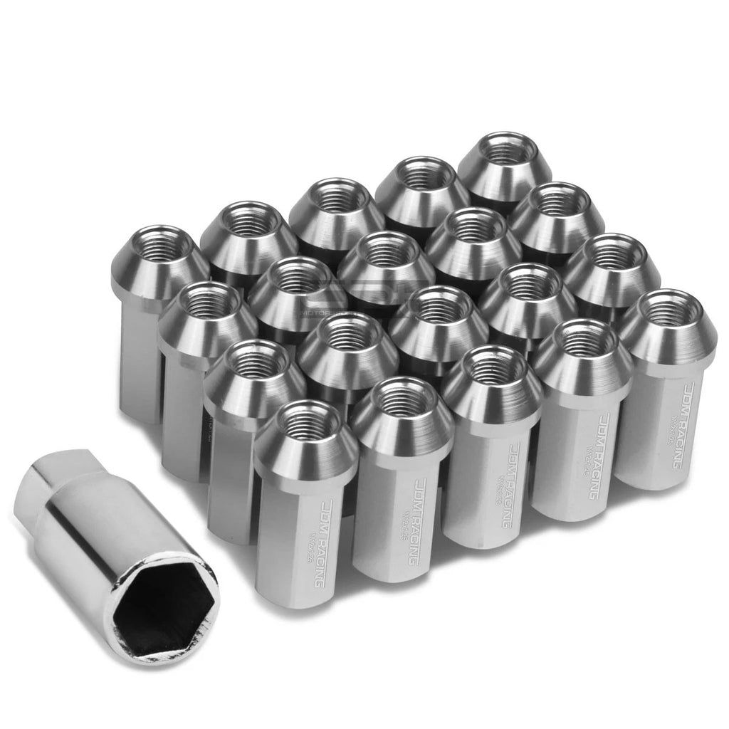 20PCS Closed End M12x1.25 50mm Tall Aluminum Lug Nuts for JDM Vehicles