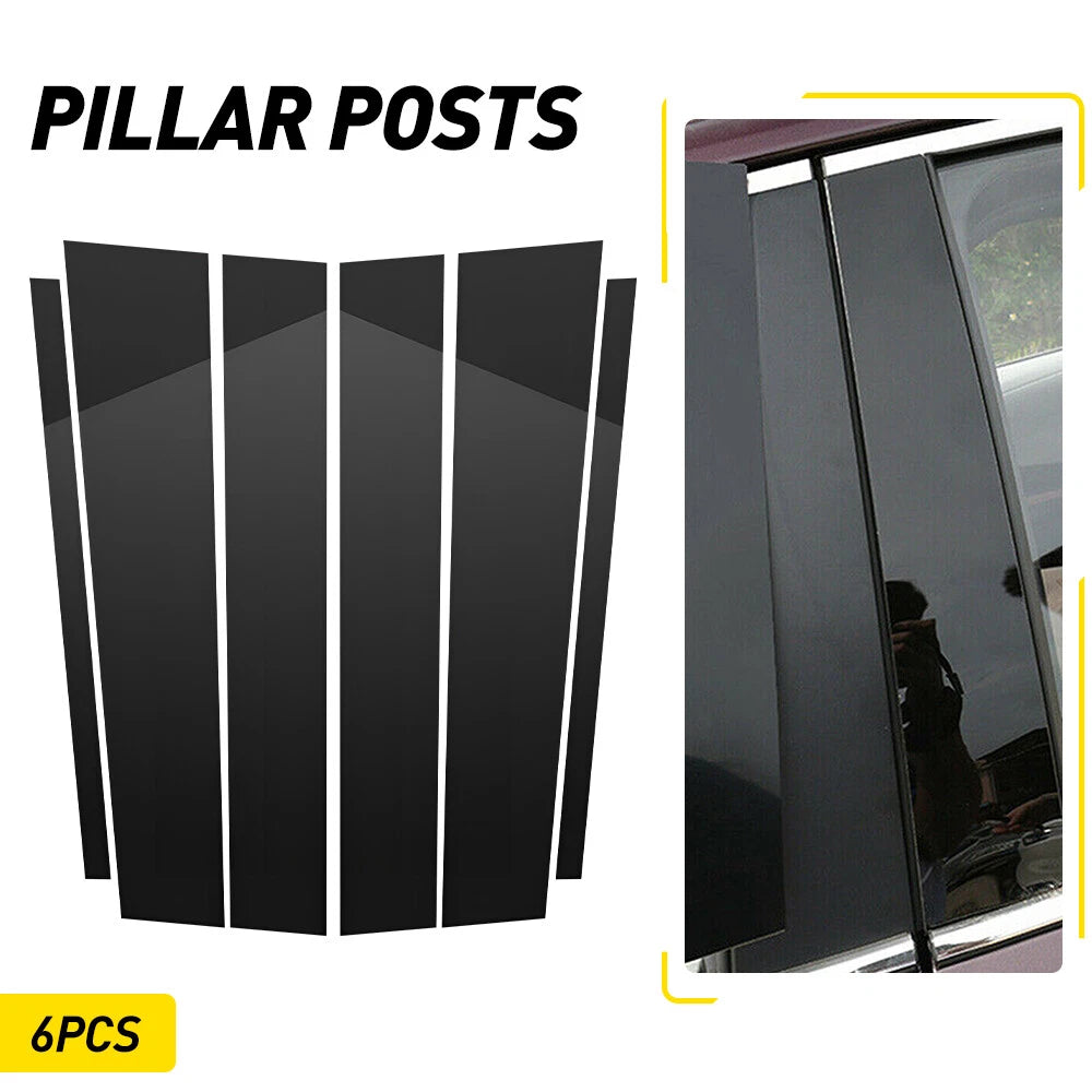 Glossy Black Window Trim Cover for Nissan Titan Crew Cab (2004–2015)