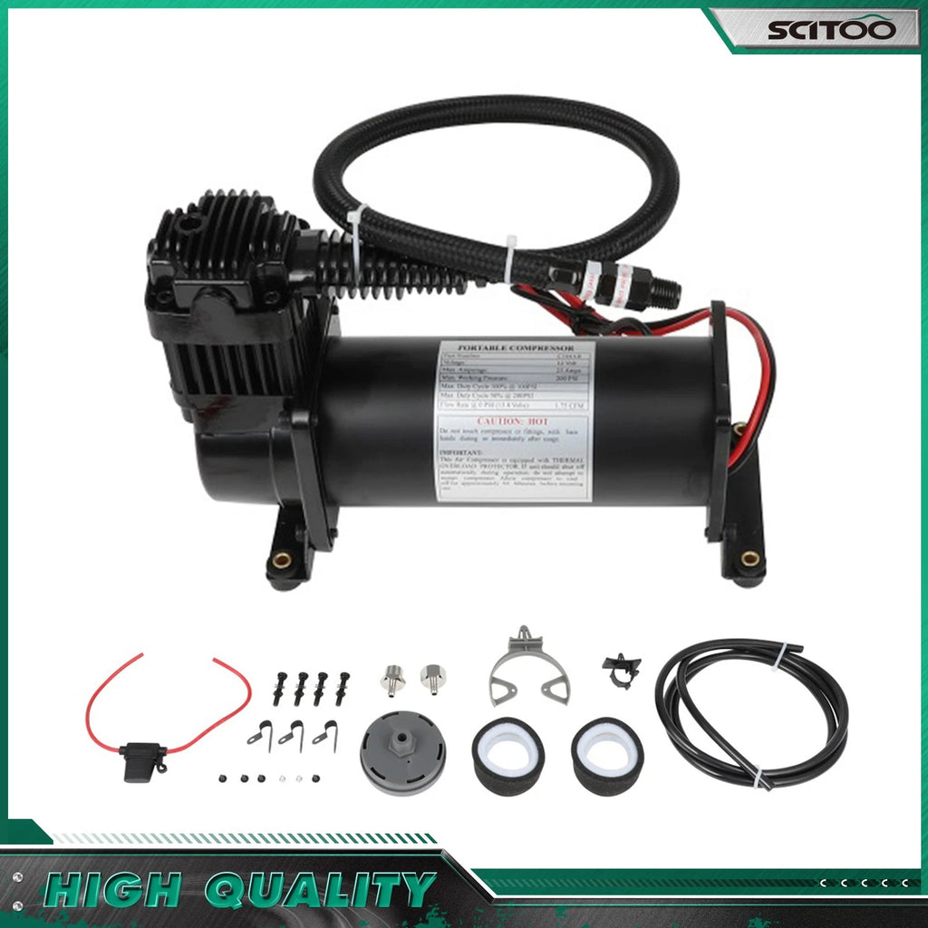 12V Air Compressor for Train Horns Air Suspension Kit (Black, 1/4" NPT)
