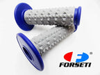Blue Grey Diamond Handlebar Grip Set for Suzuki RM370