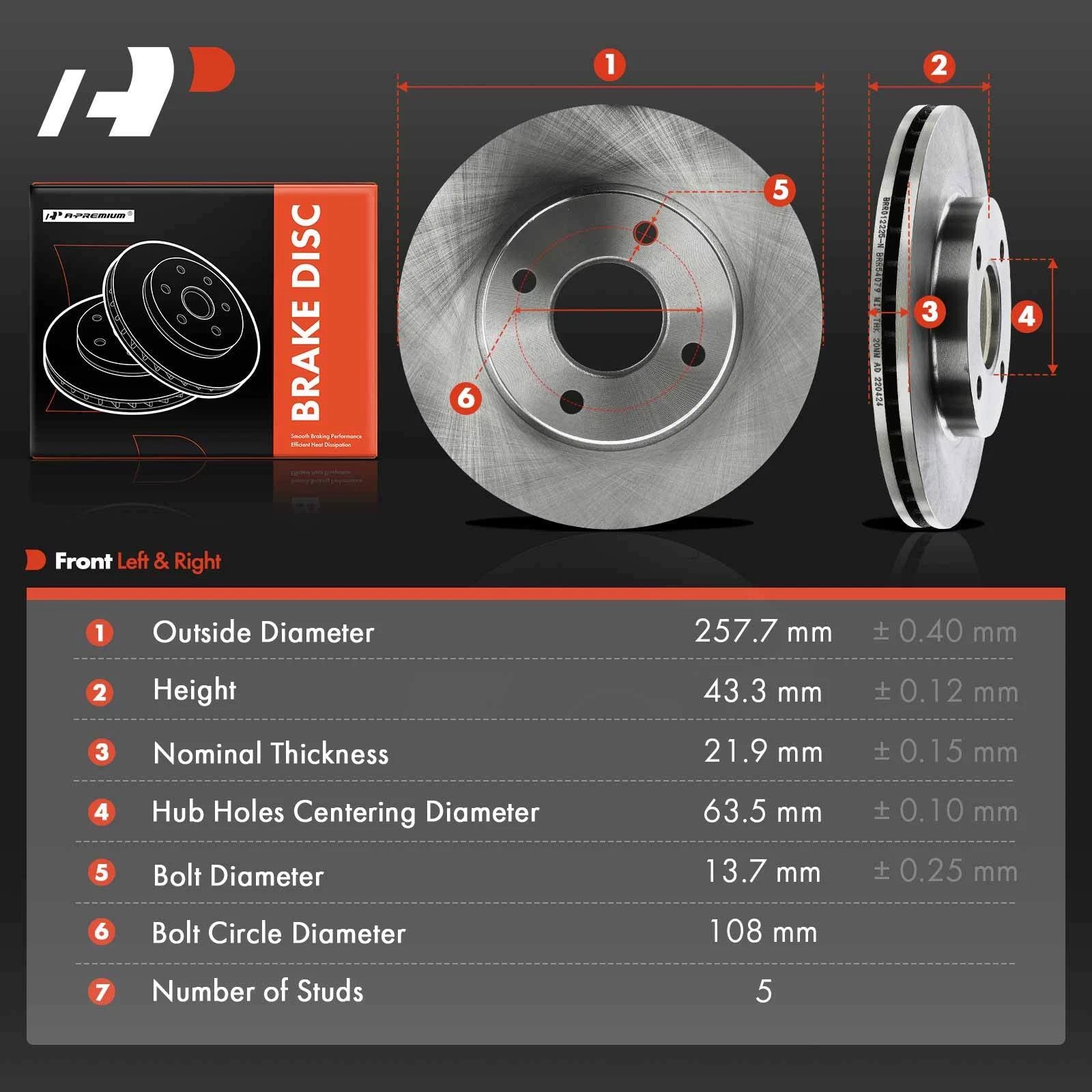 Front Side Disc Brake Rotors for Ford Focus (2000-2004)