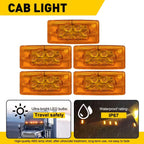 5PCS Amber Lens LED Roof Clearance Lights for Freightliner Volvo Truck (12V)