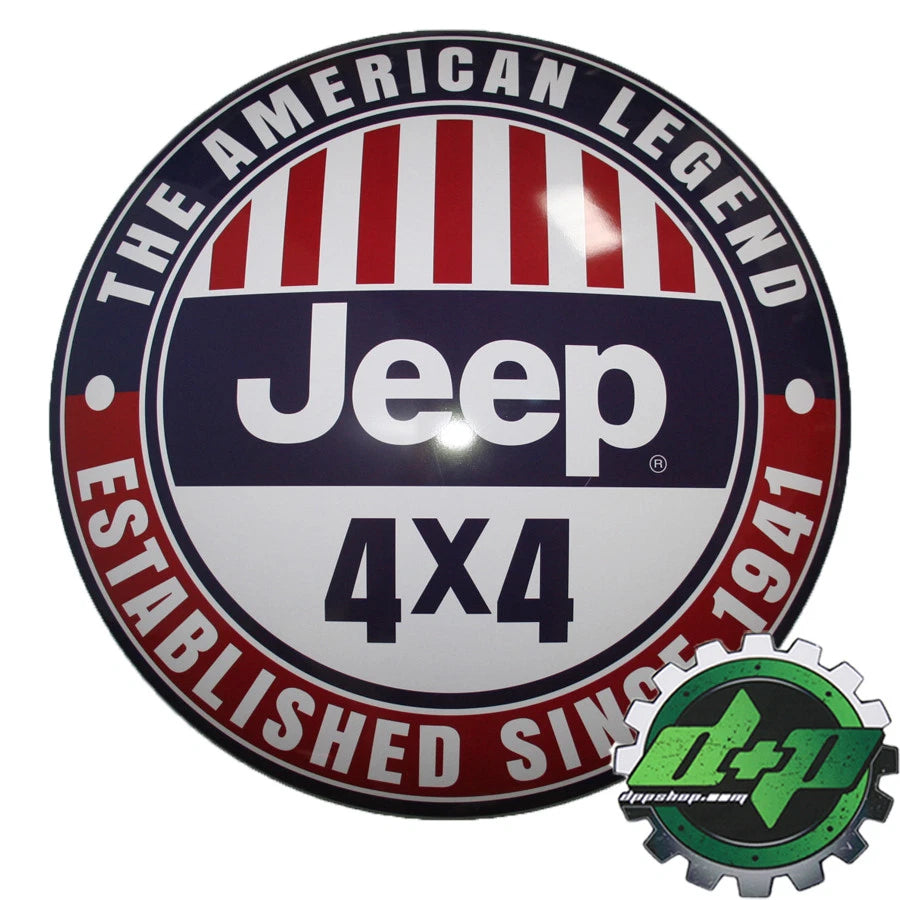 15" Domed Tin Metal Sign for Jeep 4x4 (Est. 1941)