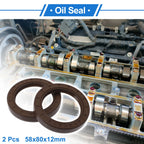 2X Oil Seal Rotary Shaft Seal FKM Rubber 58x80x12mm  