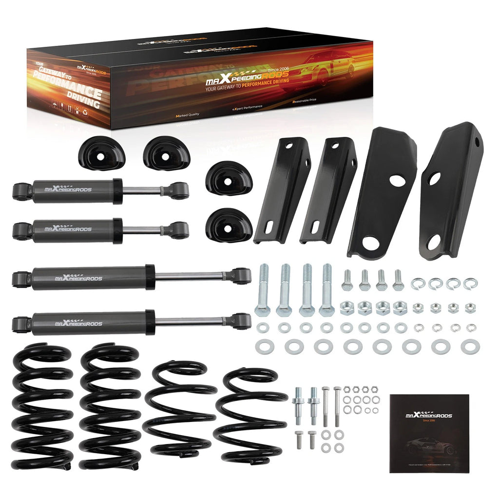 Front 3" Rear 5" Drop Lowering Kit w/ Shock Relocation for Chevy C10 (1963–1972)