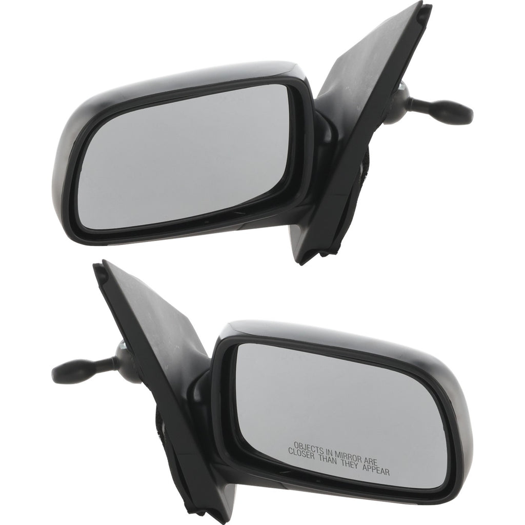 Set of 2 Manual Remote Mirrors for Toyota Echo (2000–2005) Textured Black