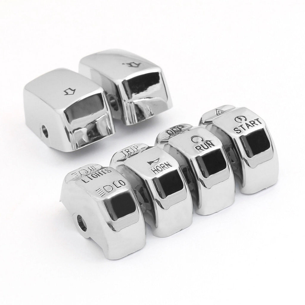 Chrome Control Switch Housing Button Cap Kit for Softail (2011)