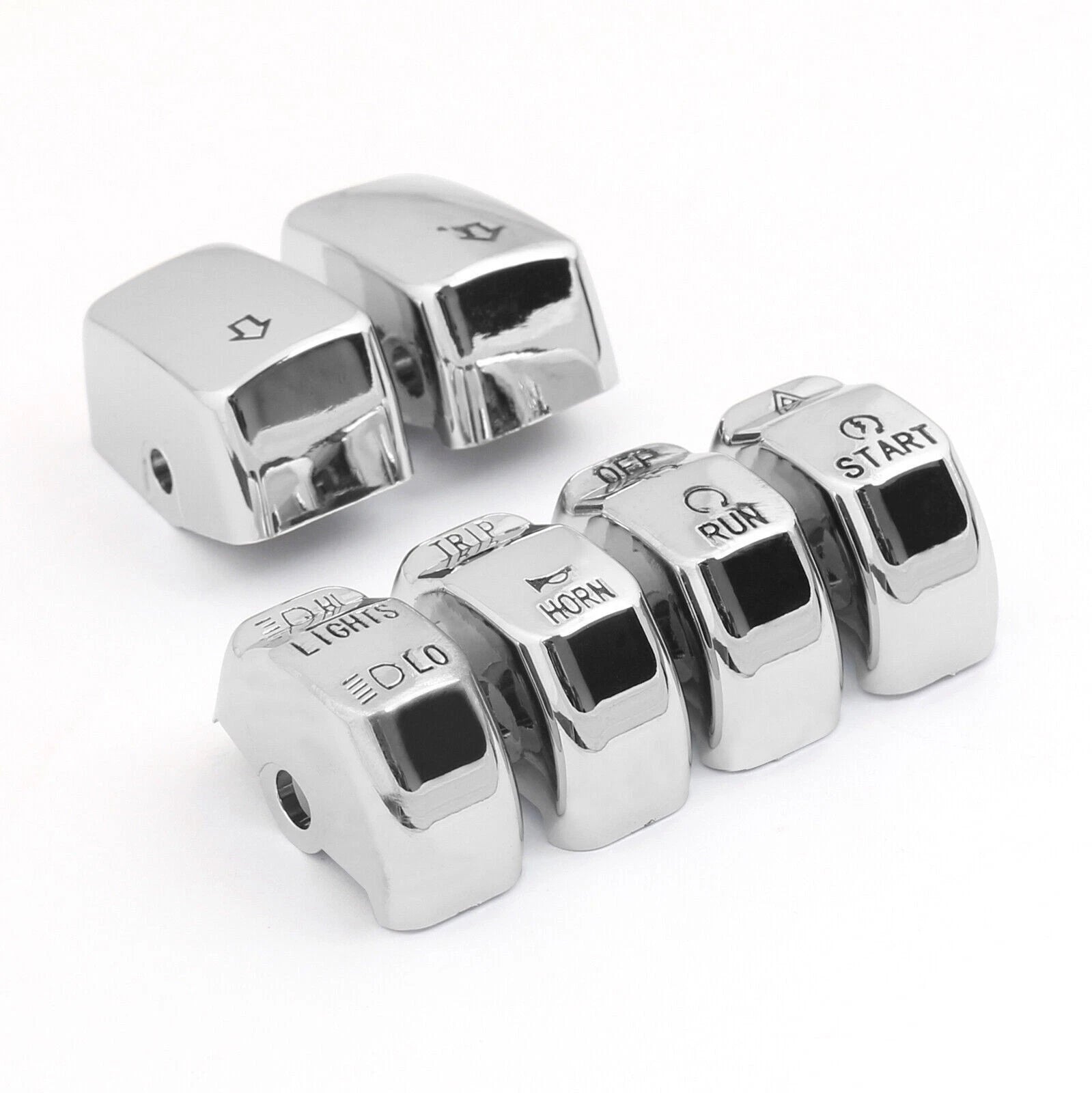 Chrome Control Switch Housing Button Cap Kit for Softail (2011)
