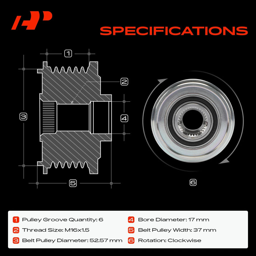 Alternator Clutch Pulley for Nissan Rogue L4 2.5L (2008–2020)