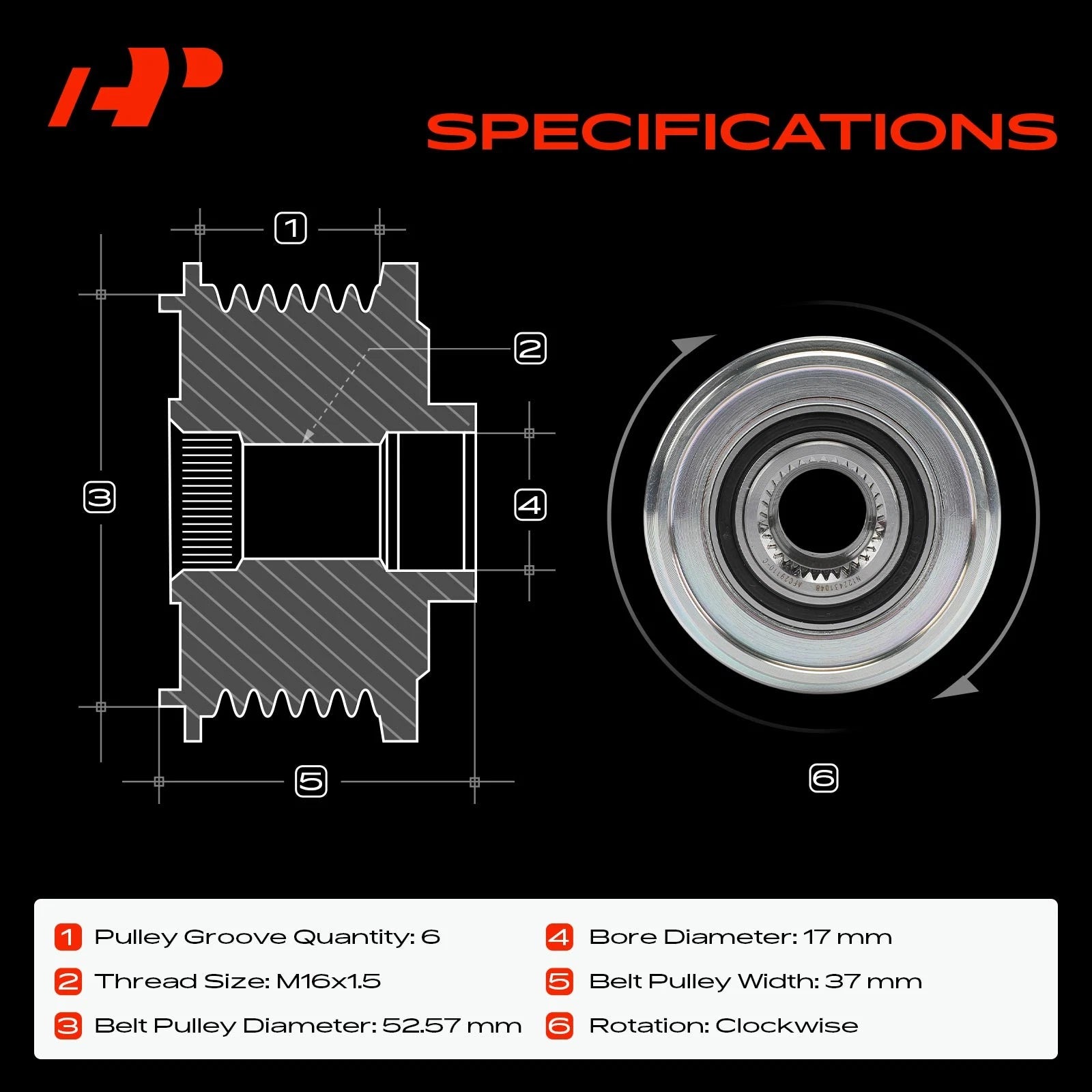 Alternator Clutch Pulley for Nissan Rogue L4 2.5L (2008–2020)