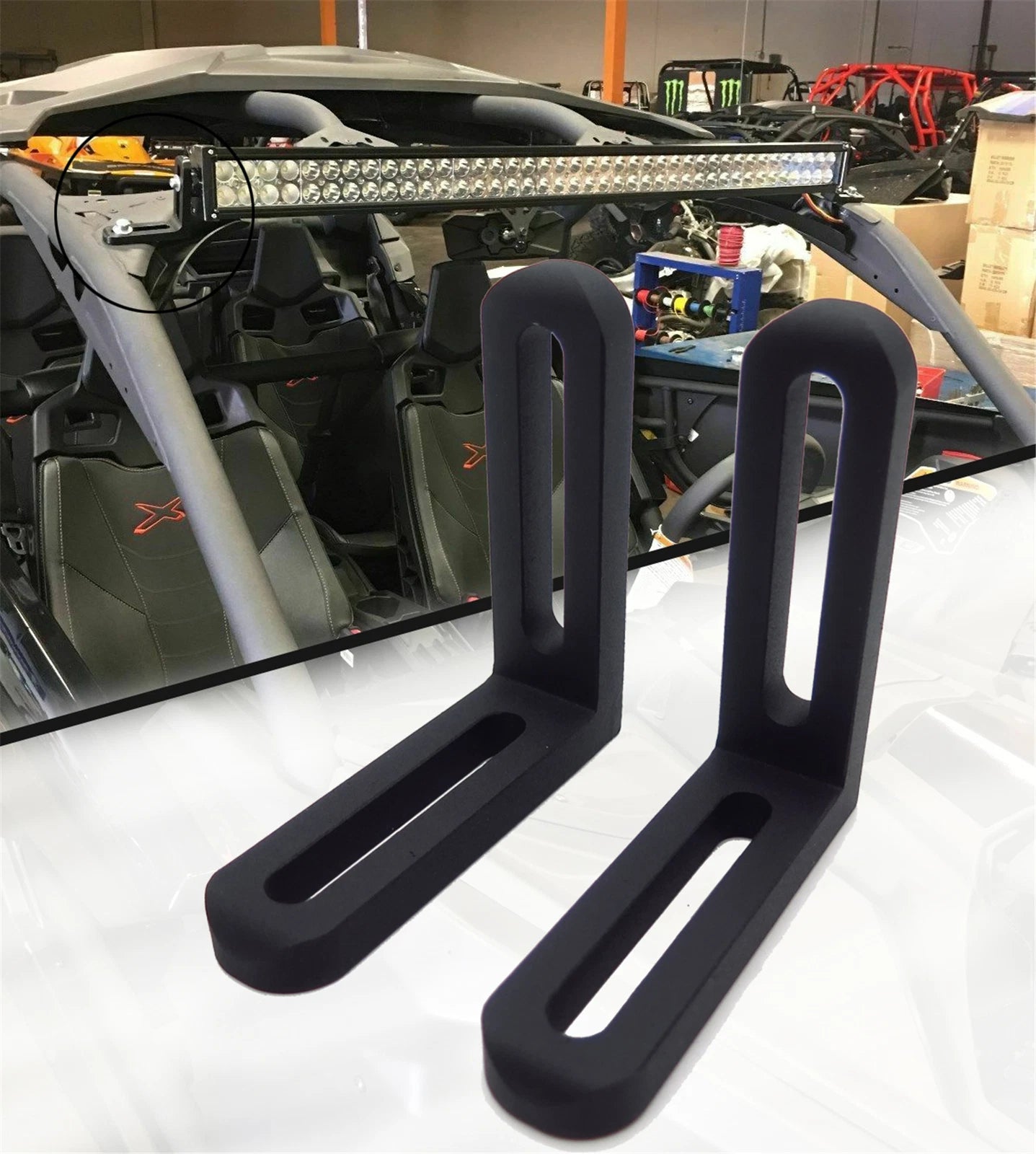 Upper Roof 42" LED Light Bar Mounting Brackets for Can-Am Maverick (2017–2019)
